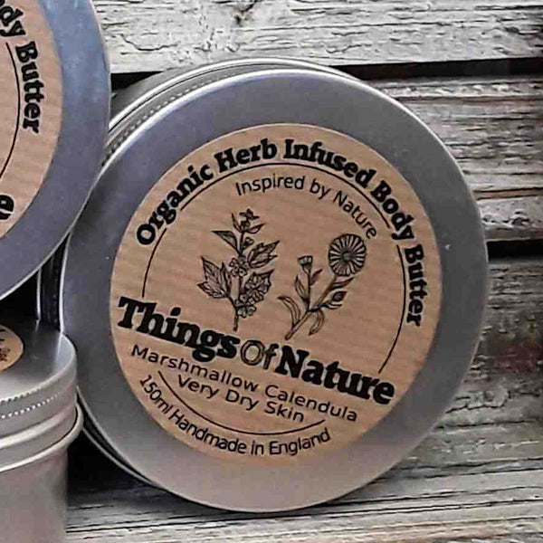 Organic Herb Infused Body Butter: Marshmallow & Calendula - Things of Nature