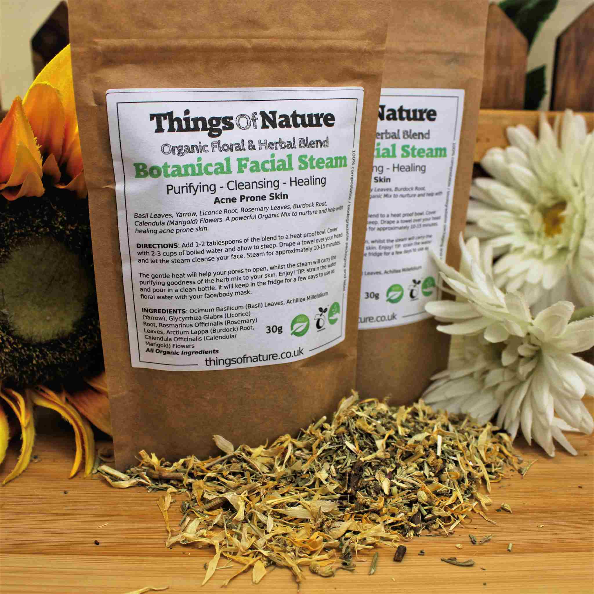 Organic Botanical Facial Steam Acne Prone Skin Things of Nature