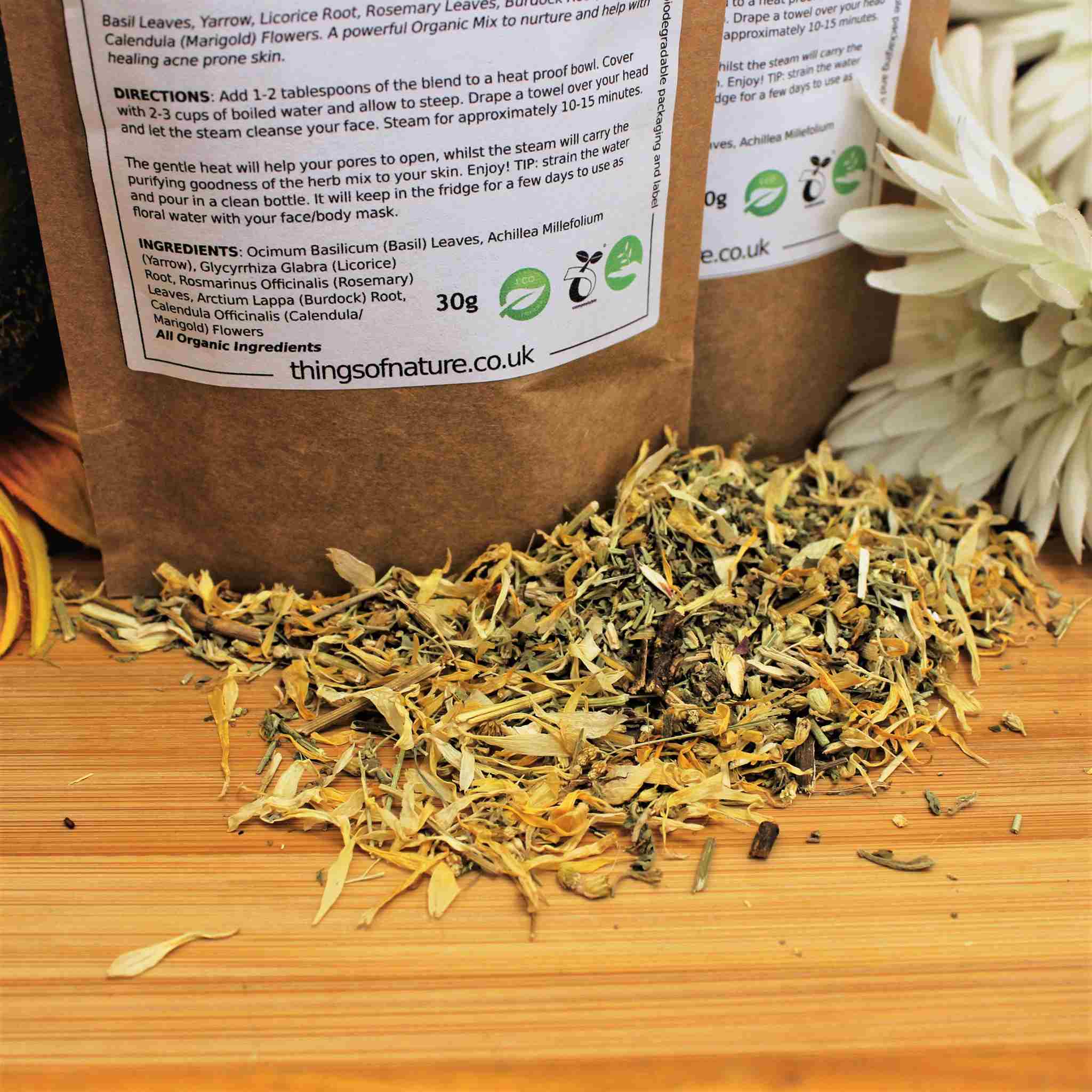 Organic Botanical Facial Steam Acne Prone Skin Things of Nature