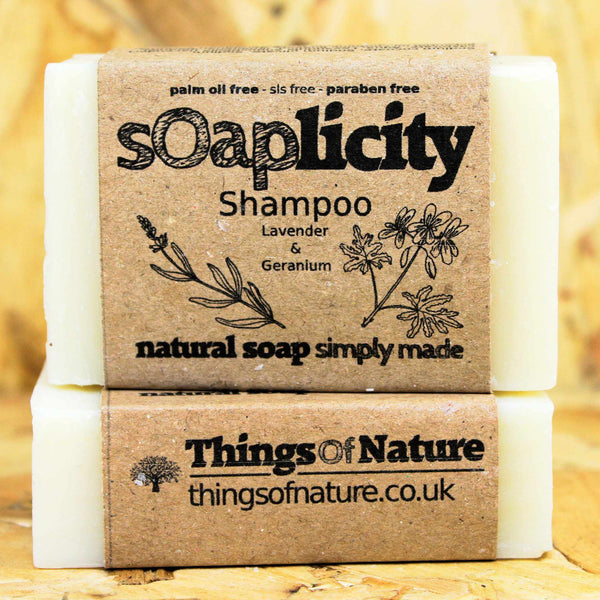Solid Shampoo Bar: Lavender & Rose Geranium - Things of Nature